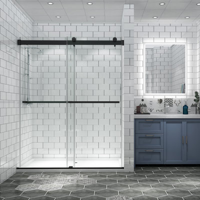 - W x 74'' H Door Frameless Shower Door with