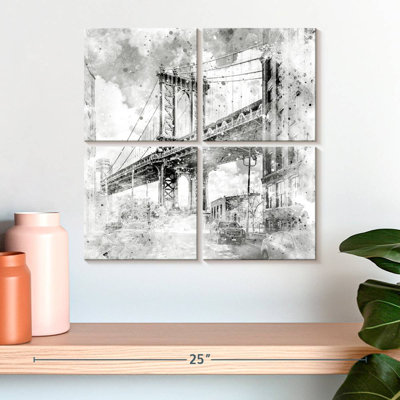 Lilie NYC Manhattan Bridge Monochrome