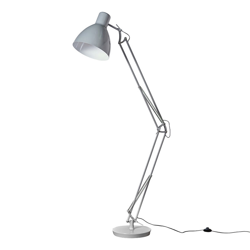 Swing Arm Floor Lamp, Grey