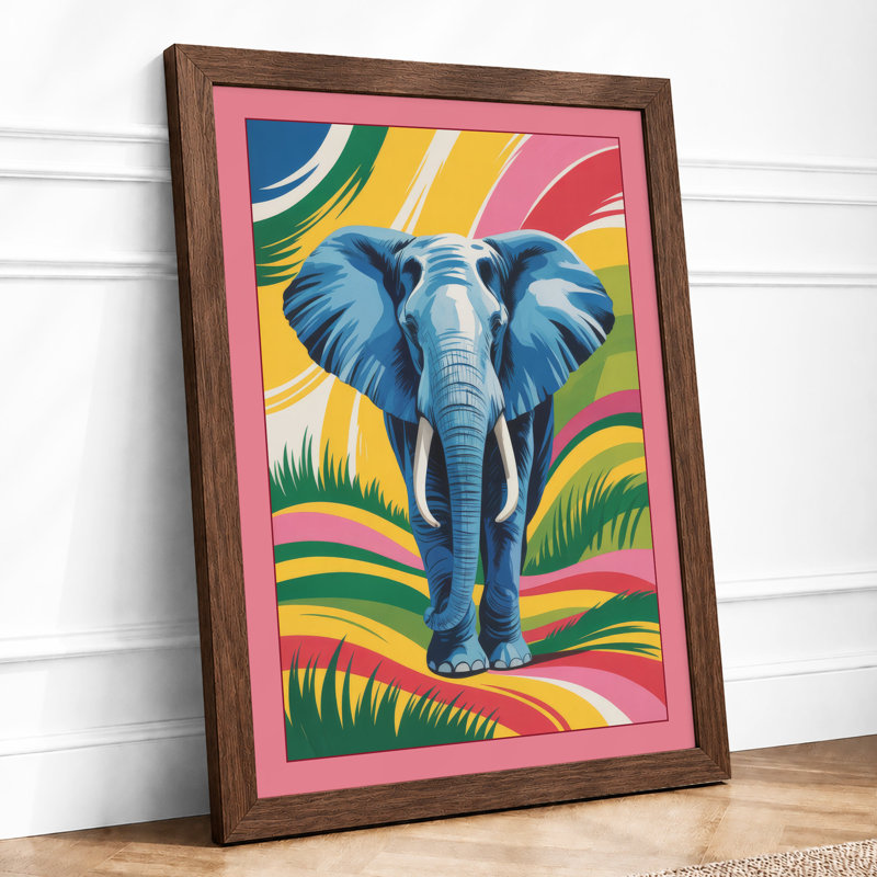 Radiant Elephant Modern 1 Piece Single Picture Frame Wall Art, A3 - 42.0 x 29.7 cm, Walnut