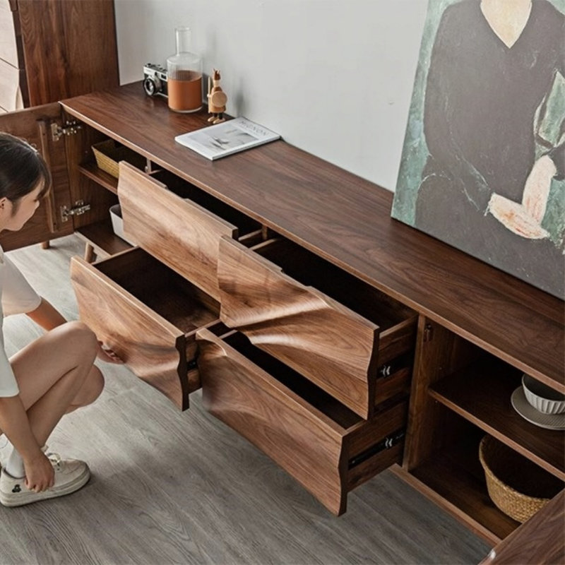 Meuble télé Wabi-Sabi, H 27,56 po x L 86,61 po x l 15,75 po