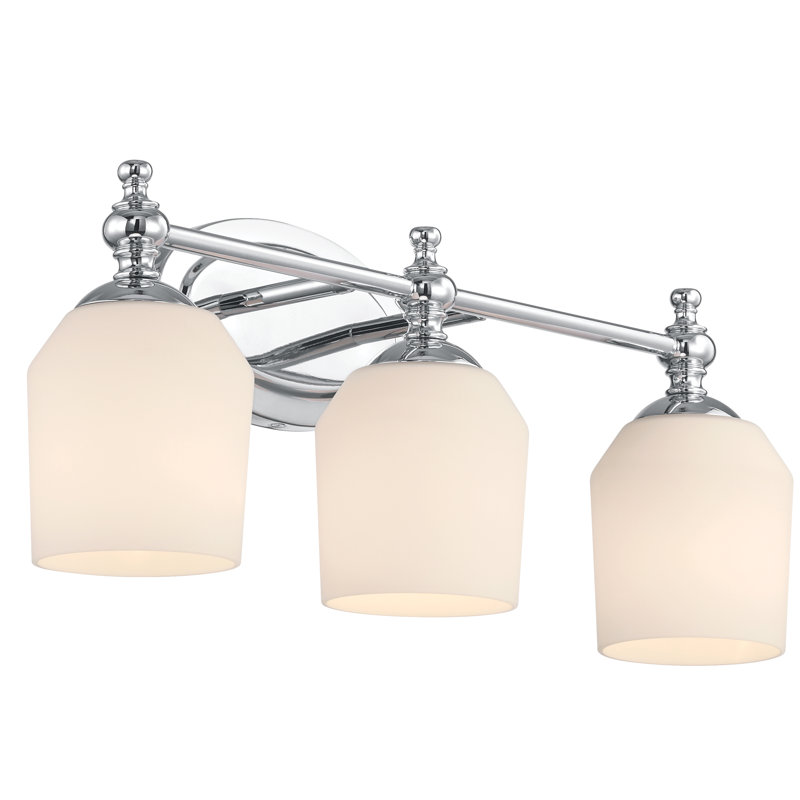 Éclairage pour meuble-lavabo en verre opale 3LT , Chrome chrome