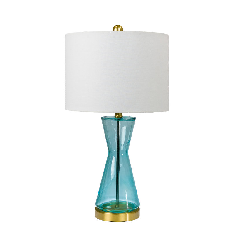 Tiyah Glass Table Lamp Set, White