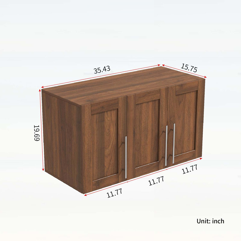 Armoire de rangement murale empilable avec étagères réglables, idéale pour l'organisation de la maison et du bureau, fini noyer