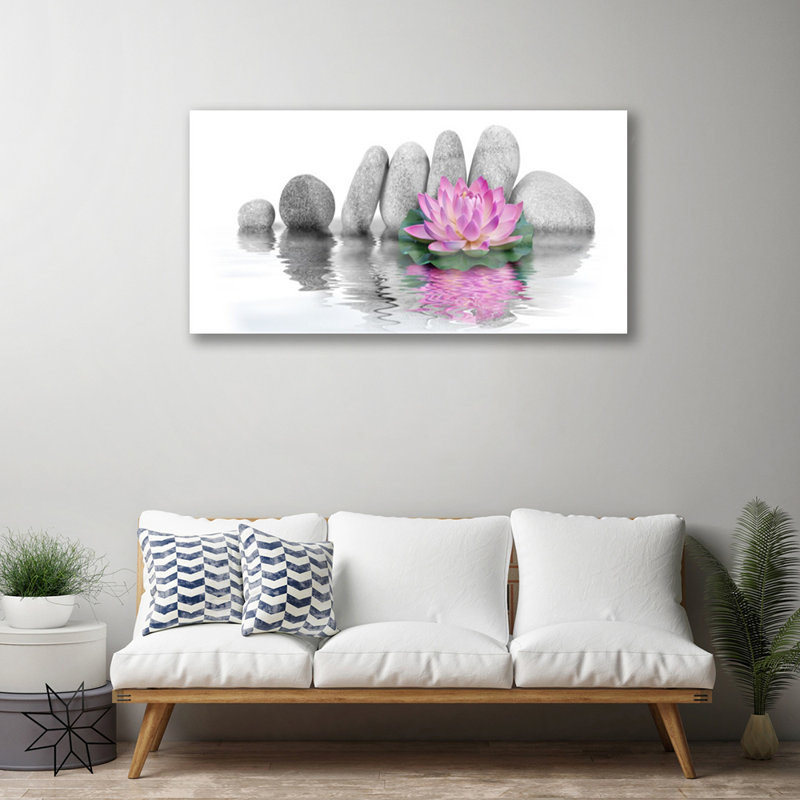 Art Flower Stones - No Frame Print on Glass