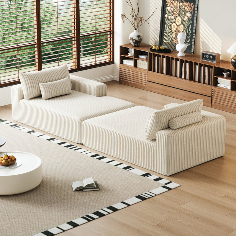 Méridienne surdimensionnée de 102 po, Beige
