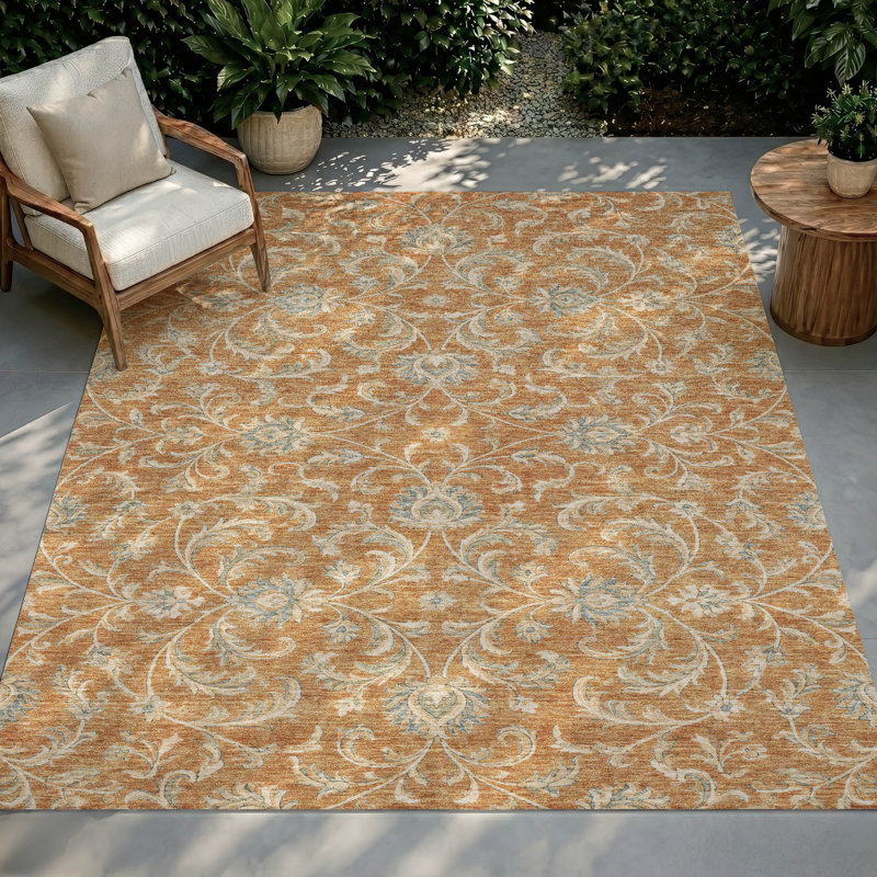 Tapis Chantille ACN3078 Global, lavable à la machine, intérieur/extérieur, Cuivre, 8 pi x 10 pi