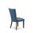 7 Piece Dinette Set Consist of a Rectangle Dining Room Table with X-Legs and 6 Blue Color Linen Fabric Parson Dining Chairs, Distressed Jacobean-1431767160-1431767166-1431767155