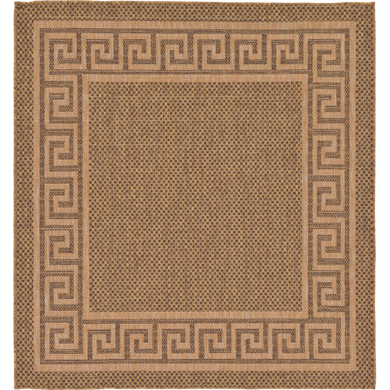 Tapis d'intérieur / extérieur brun Flint, Carré 6 pi 1 po