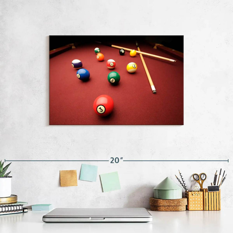 Senne, jeu de billard, H 8 po x l 12 po