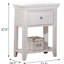 Table de chevet pour chambre à coucher de couleur blanche avec 1 tiroir et tablette inférieure