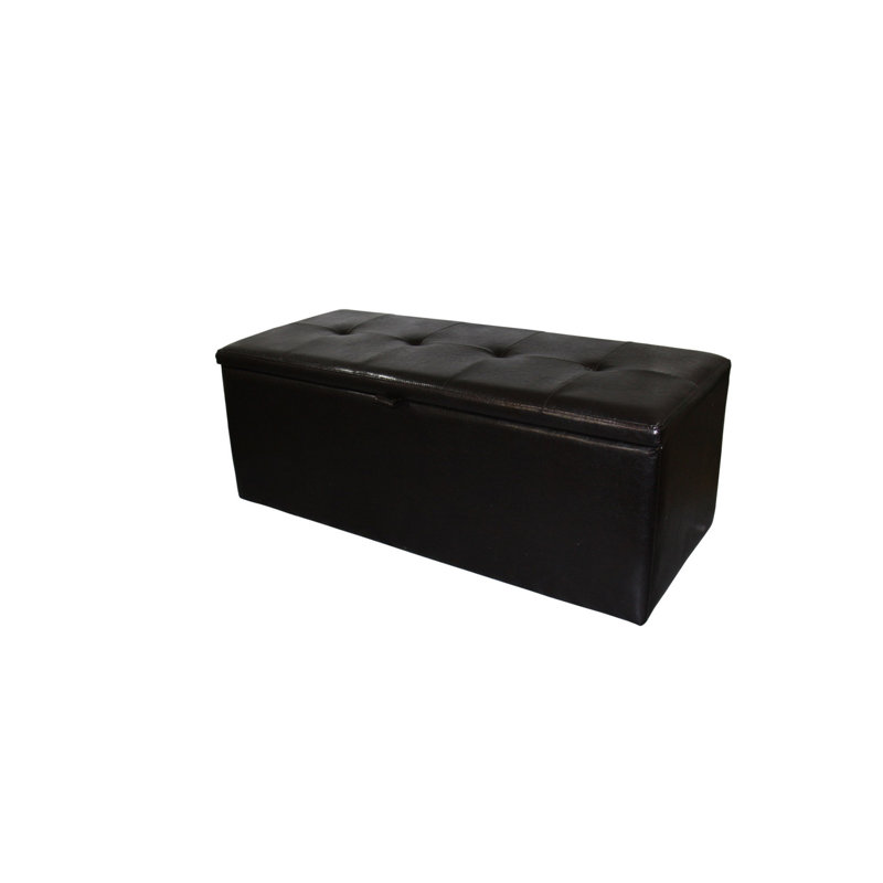 Banc de rangement rembourré en cuir de 18,5 po de hauteur, brun (inclure seulement ce repose-pieds, pas le canapé)