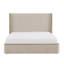 Warner Polyester Upholstered with Solid Poplar Beige Queen Bed-1992347638