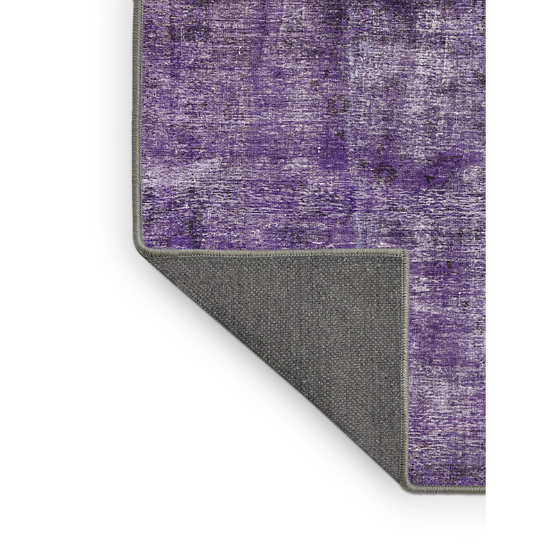 Tapis violet à motif abstrait Coppin, Tapis de couloir 2 pi x 5 pi