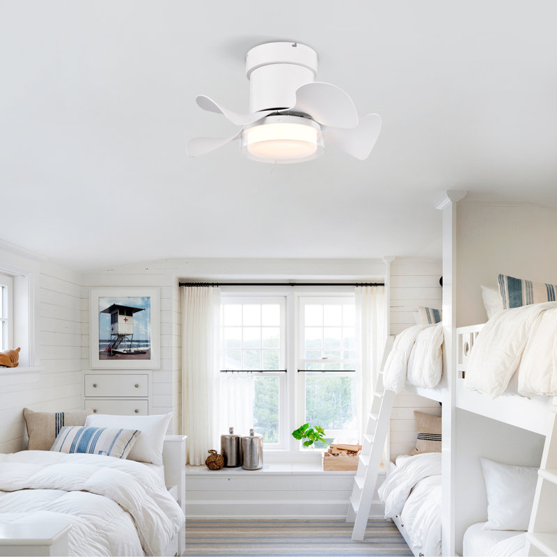 Ventilateur de plafond de 21 pouces avec 3 températures de couleur, lumière et télécommande, moteur à courant continu puissant et à faible bruit pour la cuisine, la salle à manger, la salle à manger, le patio et la salle de bain