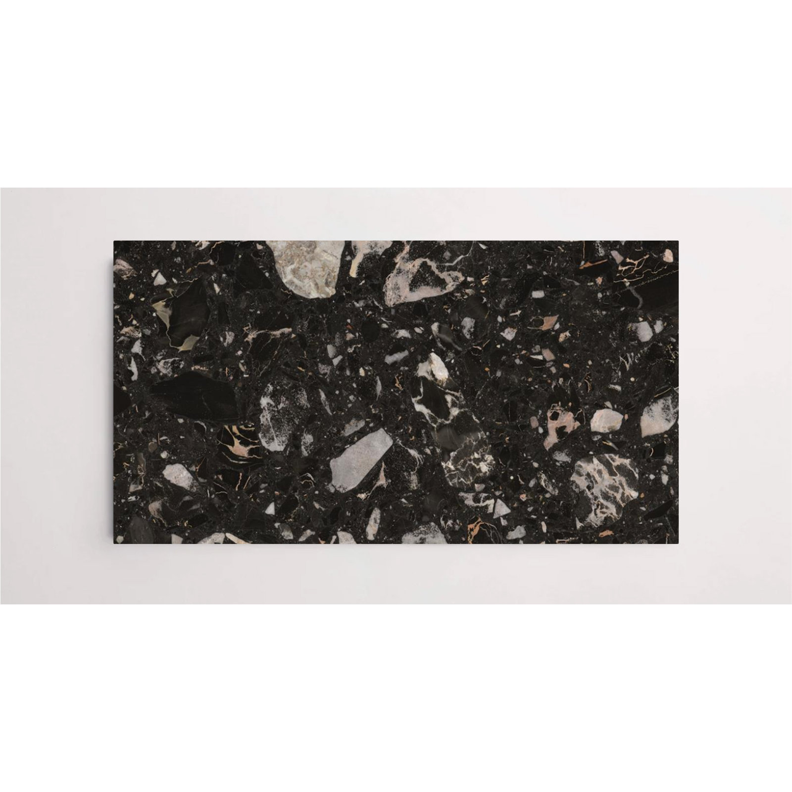 Agglo 24" x 24" Honed, Nero Portoro