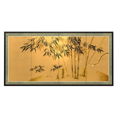 24" Leaf Bamboo 4 Panel Room Divider