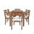 7 Pieces Acacia Wood Outdoor Dining Set With Cushions-2104630573