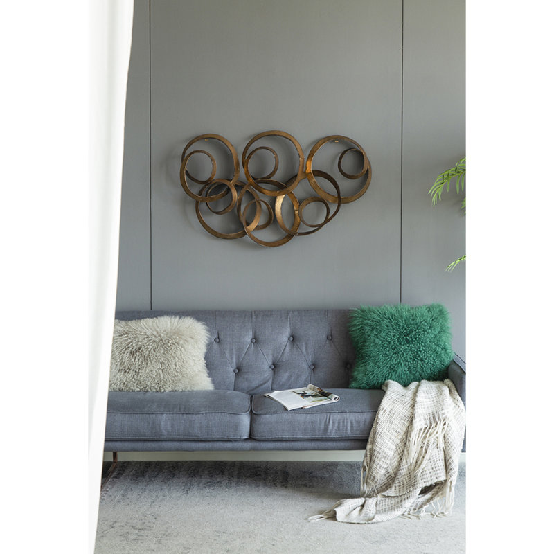 Décoration murale feuille d'or 38,5 x 22 x 4,2 po Seretha