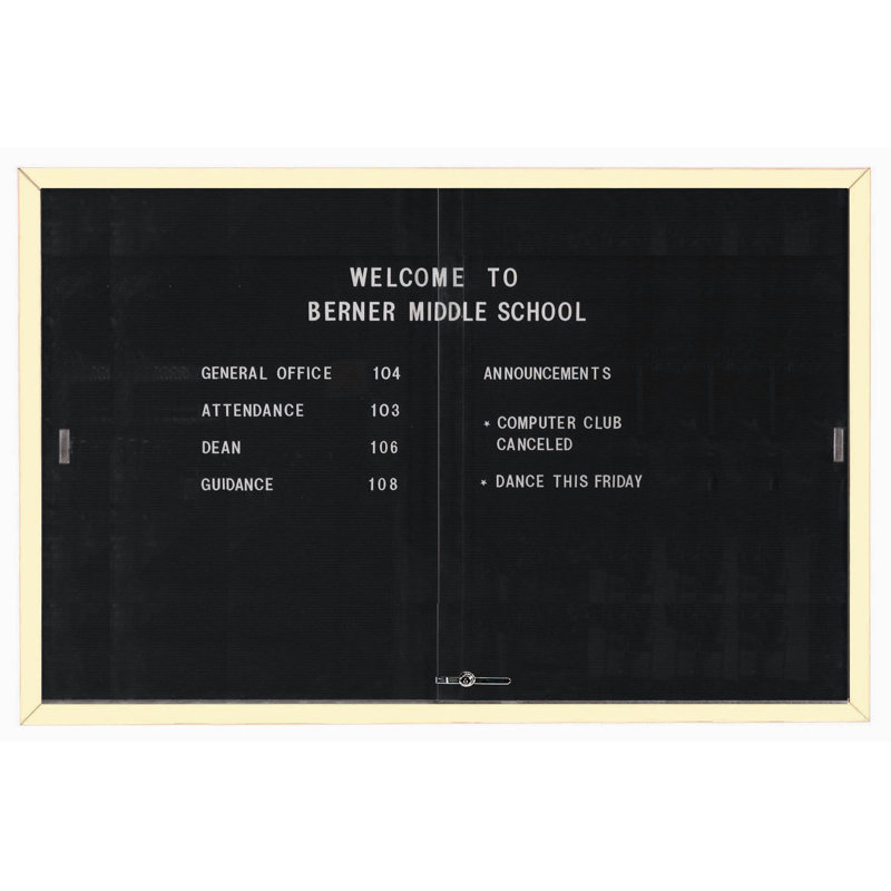 Plaque murale fermée directory, Vert thermolaqué, 48 po x 72 po