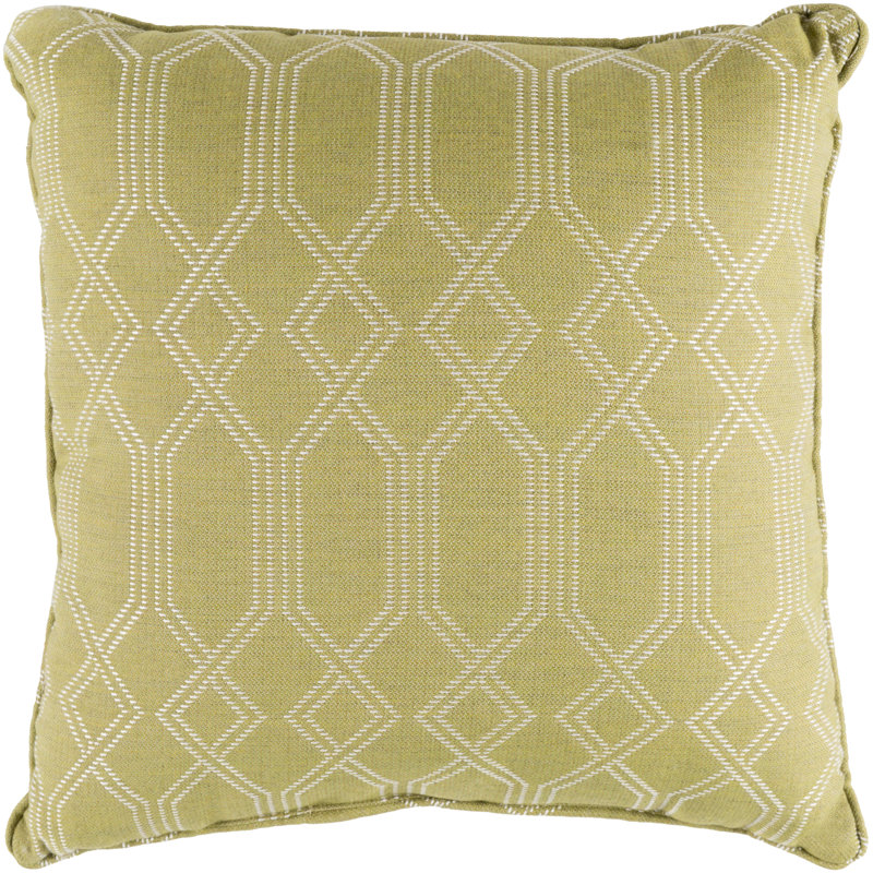 Crissy Outdoor Square Pillow Cover and Insert, Lime, 20" H x 20" W x 4" D