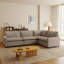 Canapé modulaire 4 pièces, canapé inclinable électrique en tissu avec coussin chauffant-126282649