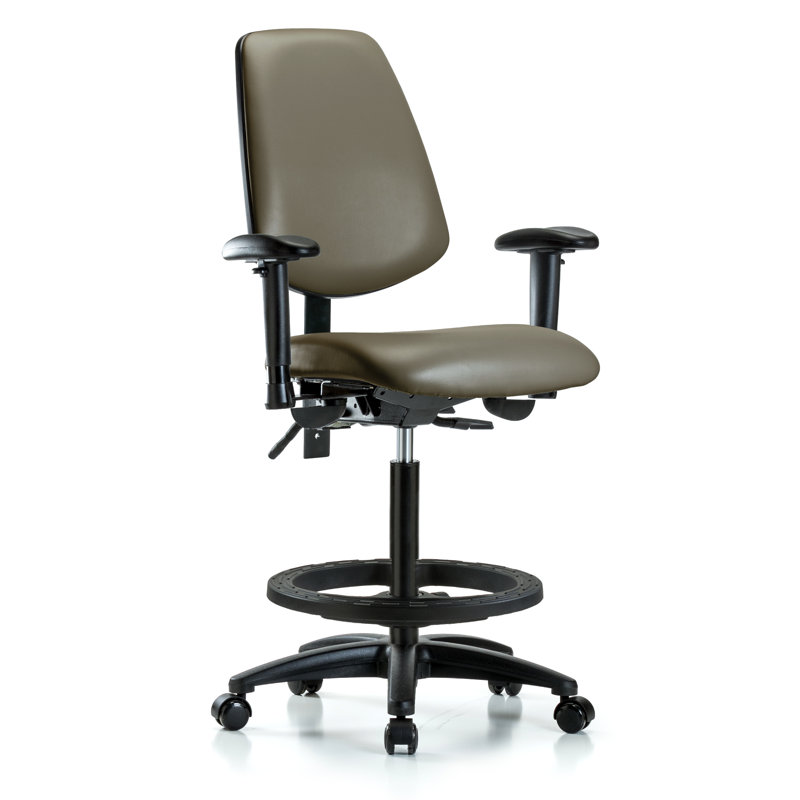 Chaise de travail ergonomique Kyell, Roulettes, Taupe, Oui