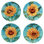 Golden Sunflowers Set of 4 Salad Plates