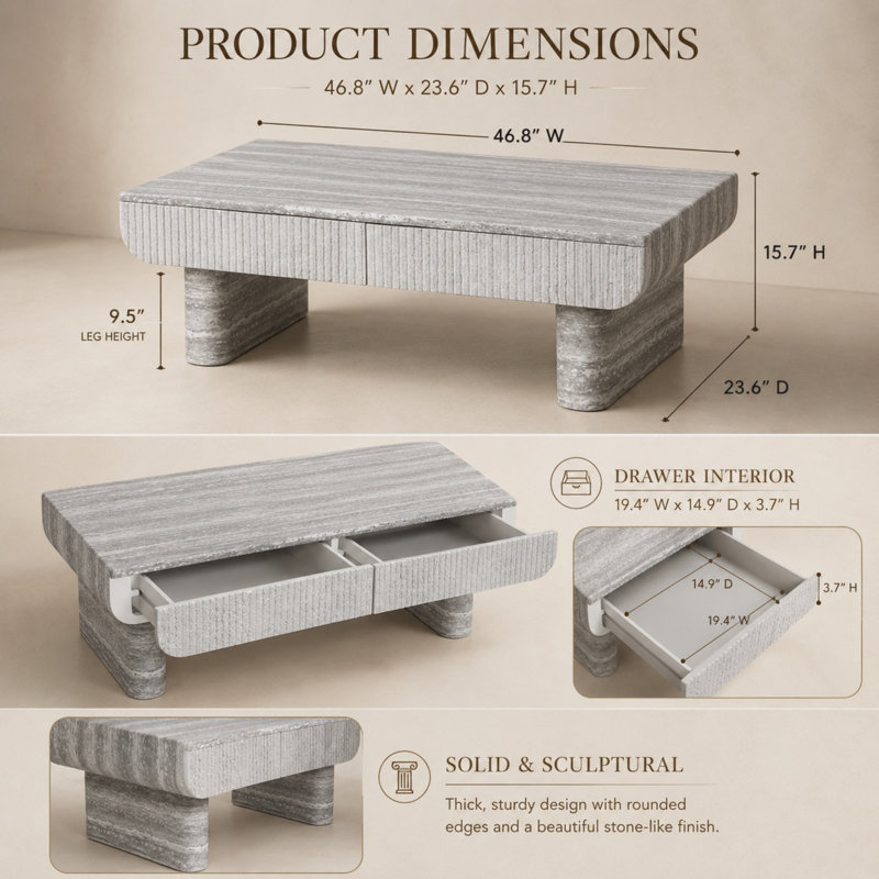 Table basse Caston, Gray