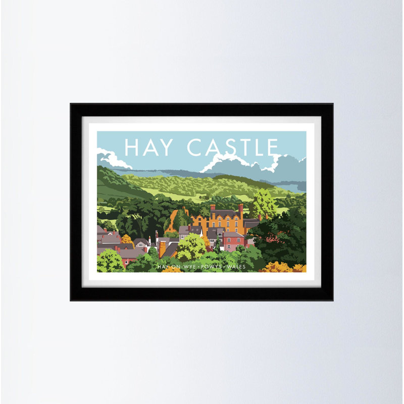 Hay Castle by Stephen Millership - Print, Black, 33.5 cm H x 43.5 cm W x 2.2 cm D