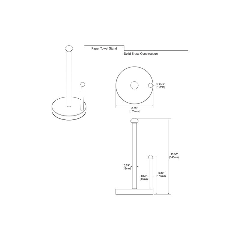 Porte-essuie-tout autoportant Kitchen Accessoires Kitchen, Noir mat