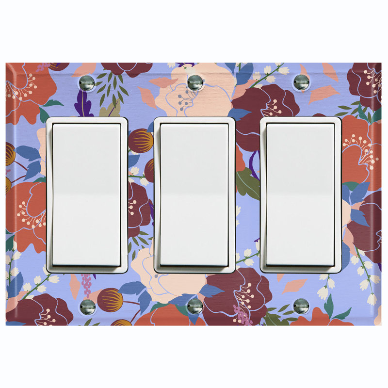 Plaque murale berçante à motif de fleurs tropicales multicolores