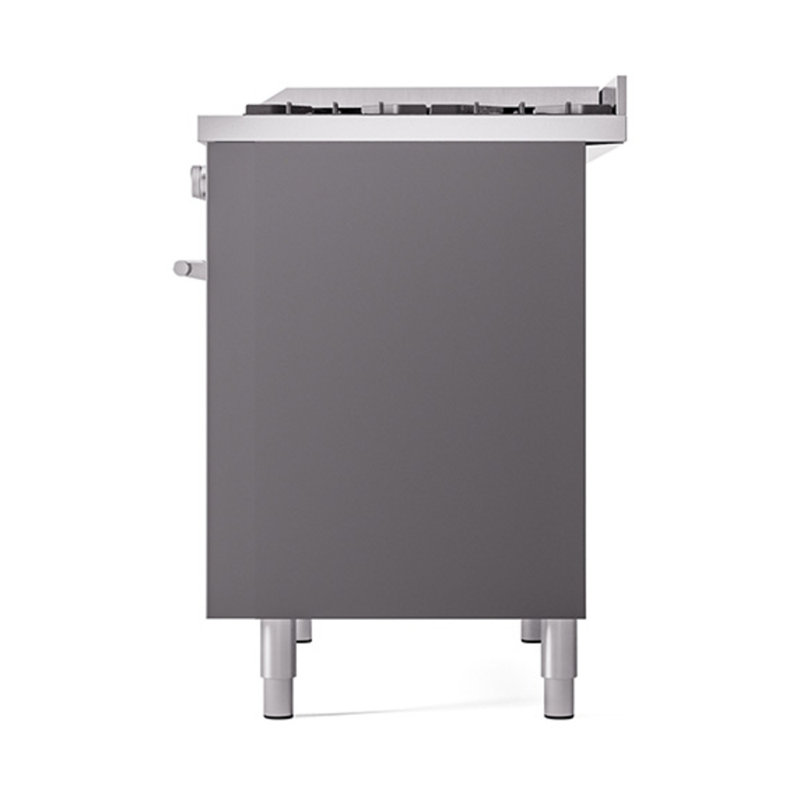 ILVE Professional Plus II 40 in Dual Fuel Range, Graphite Matte/Stainless Steel, Natural Gas
