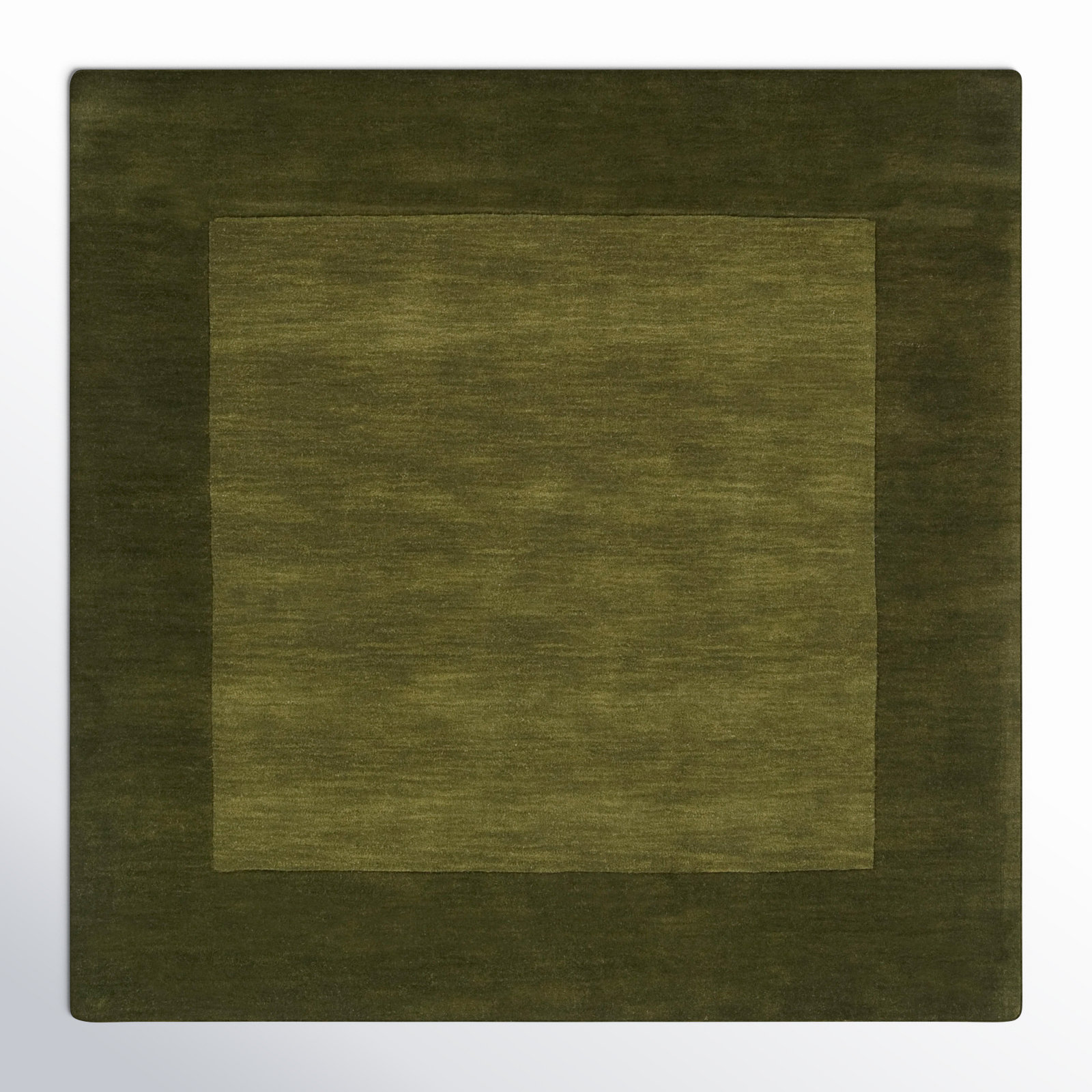 Dolma Handmade Hand Loomed Wool Dark and Hunter Green Rug, Square 9'9"