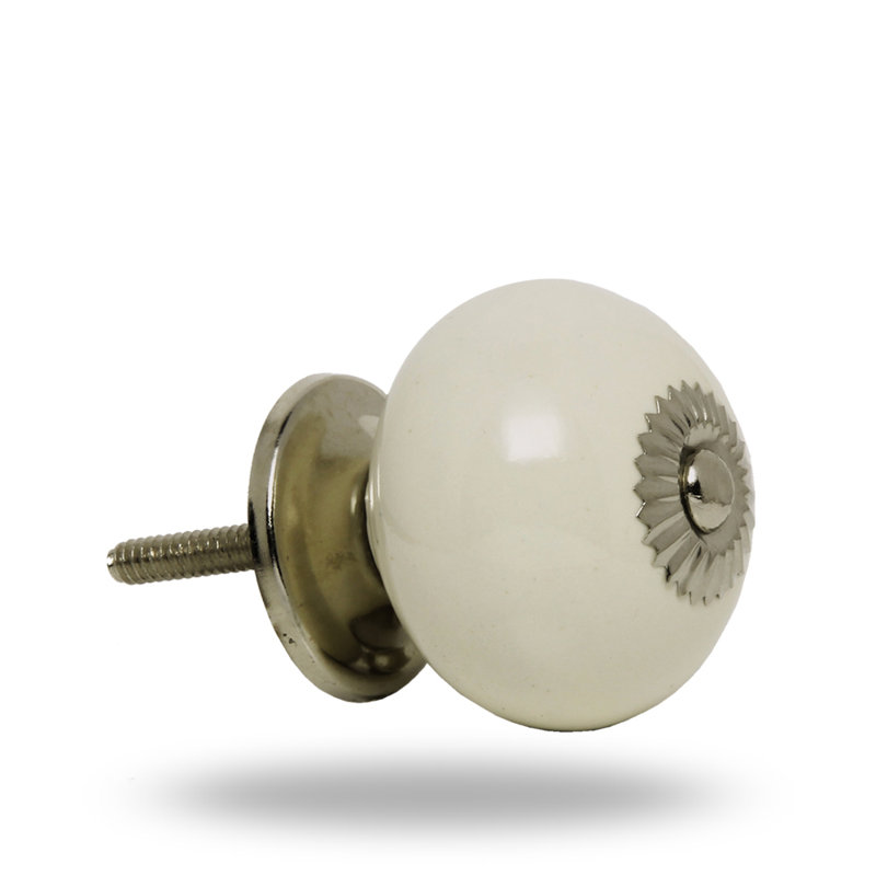 Tomato Oversized 1.6" Diameter Round Knob Multipack, Cream Chrome