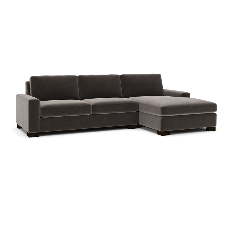 Canapé modulaire à méridienne 2 pièces 115 po Jonie, Orienté à droite, Chenille performance espresso Andrew