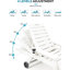 Méridienne d'extérieur, réglable en 4 directions, support de 400 lb, blanc, intempéries, porte-gobelet et roulettes pour un déplacement facile du blanc avec cour arrière réglable de conception américaine
