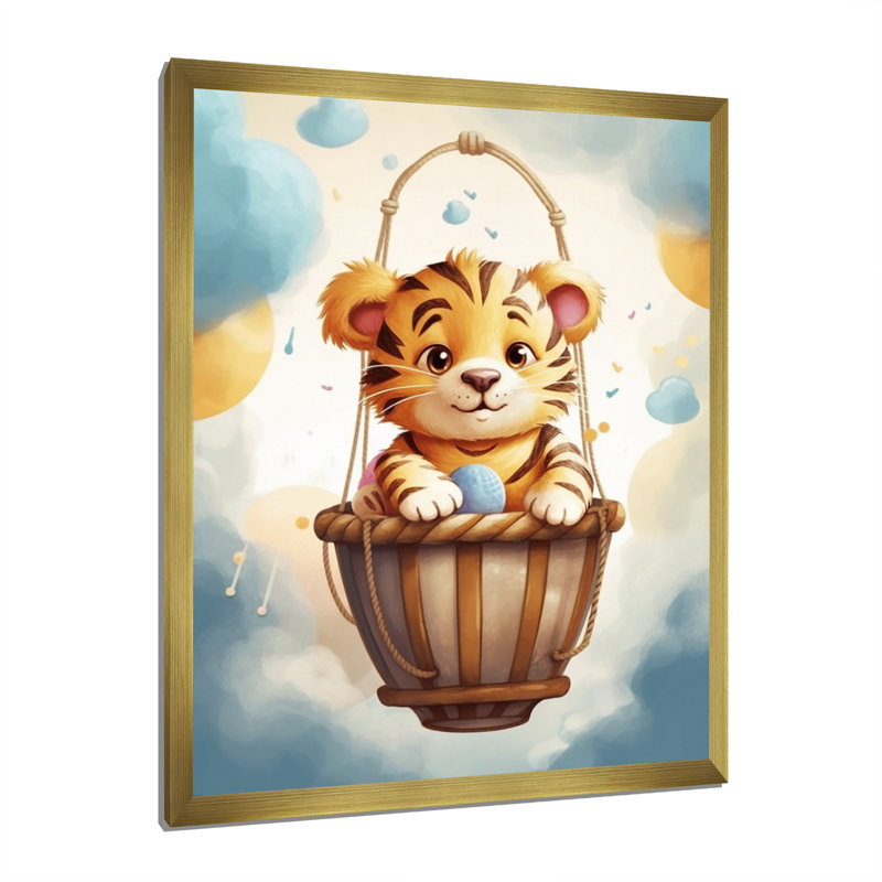 Nursery Adorable Tiger II - imprimé, H 44 po x l 34 po x P 1,5 po, Encadrement doré