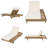 Acacia Wood Chaise Lounge Set with Headrest, 4-Position Adjustable Recliner, 3-Fold 4" Water-Resistant Cushion, Extra-Wide 37.75" Frame, 800 lb Weight Capacity for Patio & Poolside-92830728