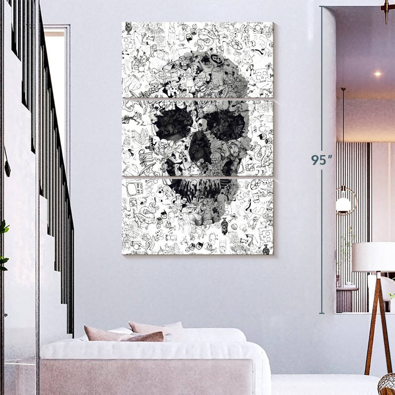Kerner Doodle Skull, 74" H x 48" W