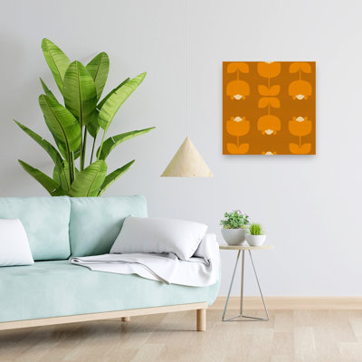 Motif floral rétro abstrait géométrique minimaliste automne fleur art mural