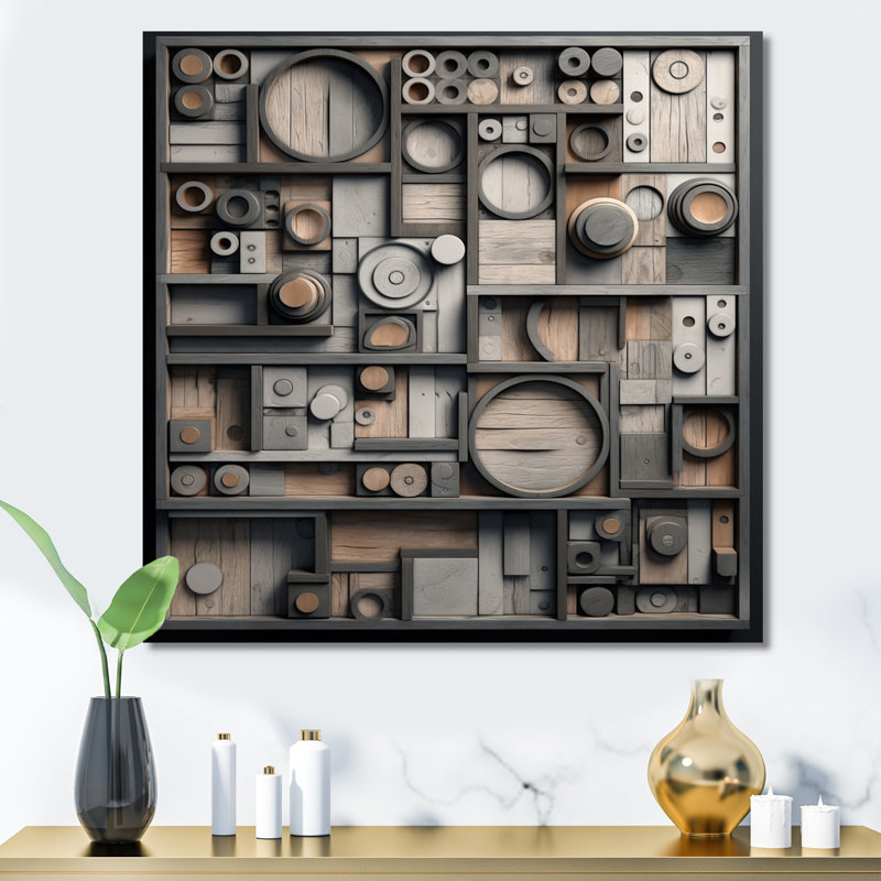 Cubic Geometric Dreams III sur impression sur toile, H 24 po x l 24 po x P 1 po, Toile tendue