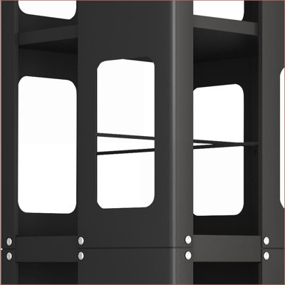 Bookshelf, Modern 4-Tier All-Steel 360° Rotating Rack with Wheels | Large, Snow White, Easy Assembly