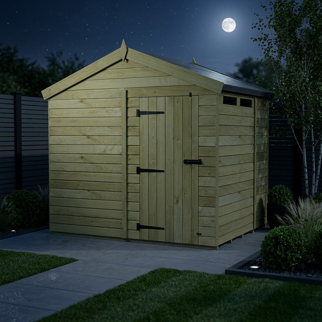 Total Sheds 7ft x 8ft Security Apex Shed - Heavy-Duty Hasp Staple Anti-Tamper - Pressure Treated Timber - UK Manufactured