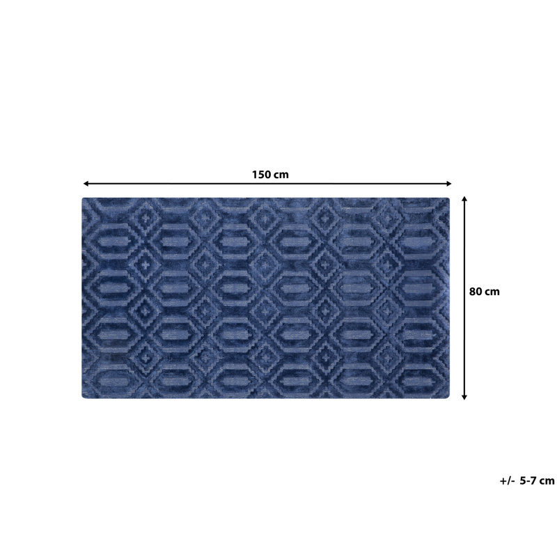 Knudson Geometric Viscose Hand Woven Area Rug, Rectangle 80cm X 150cm