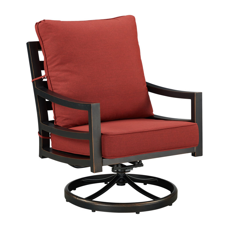 Hudson Outdoor Swivel Lounge Chair, Red