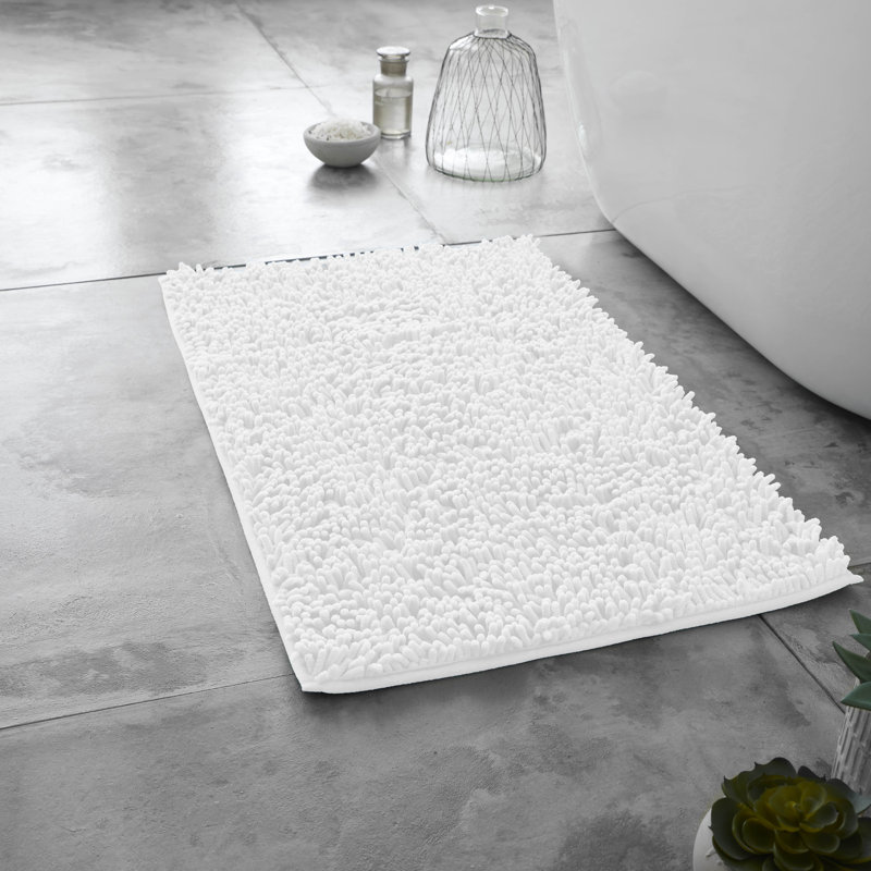 2 Piece Set Rectangle/U-shaped Bath Mat, White
