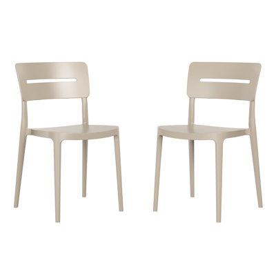 Chaise de salle à manger d'extérieur empilable (ensemble de 2)
