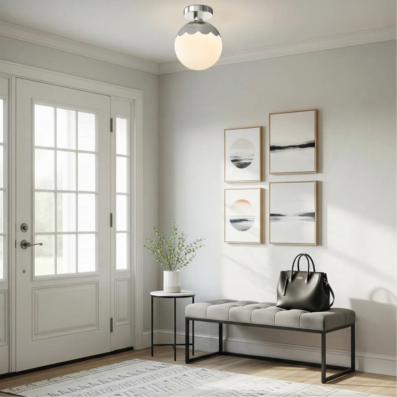 Plafonnier semi-encastré 1 lumière l 7,87 po