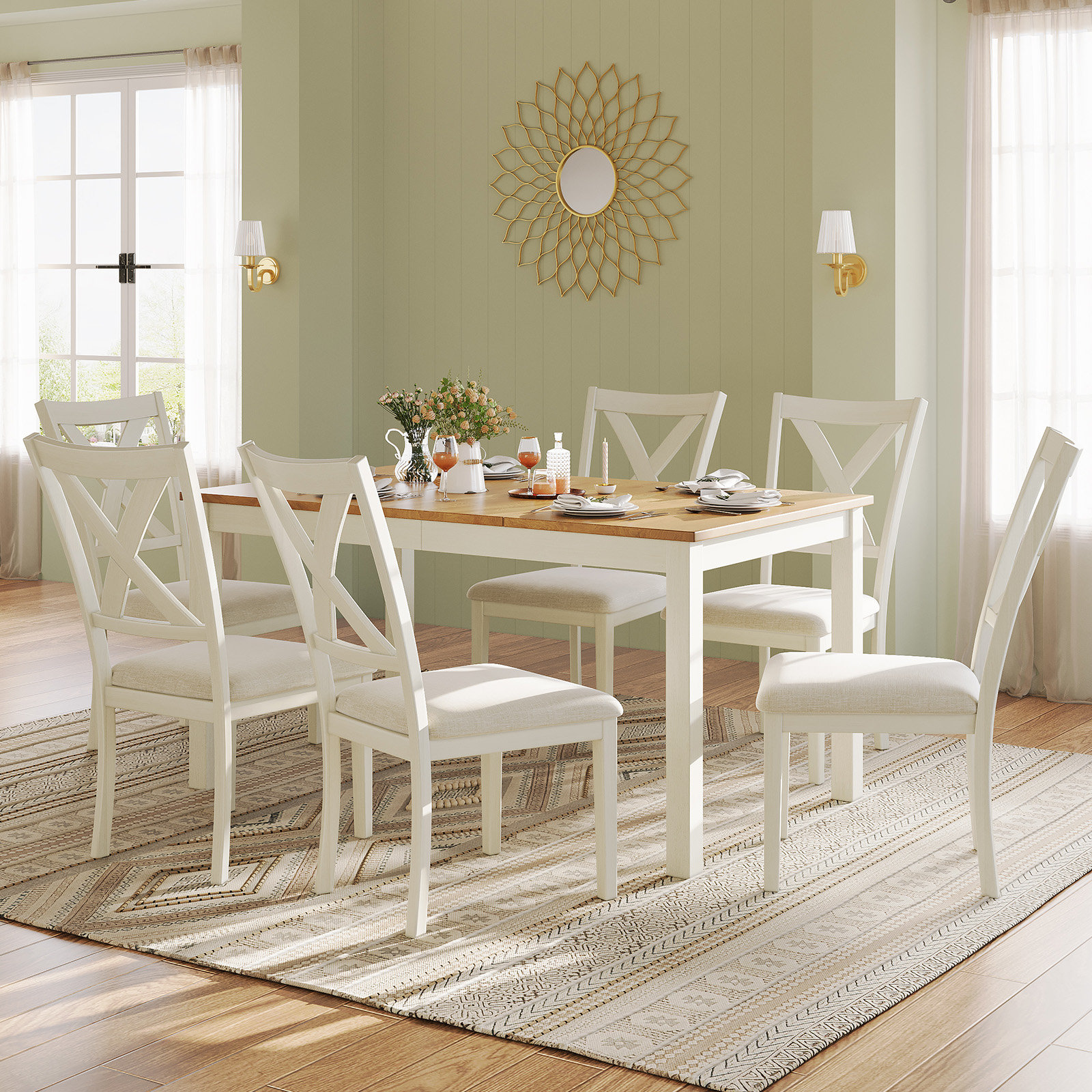 Solid Wood Dining Farmhouse Dining Room Table Sets Gracie Oaks